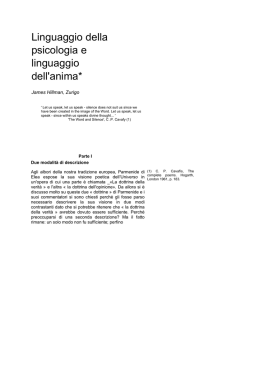 Linguaggio della psicologia e linguaggio dell`anima*