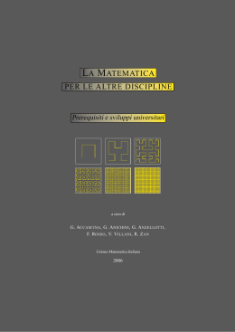 LA MATEMATICA PER LE ALTRE DISCIPLINE