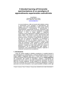 Il blended learning all`Universit&agrave;: sperimentazione