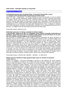 Sulla strada &ndash; Rassegna stampa 21 mag 2010