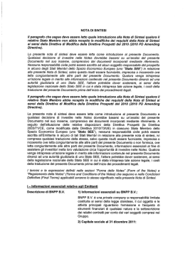 NOTA DI SINTESI