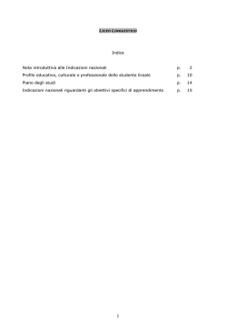 Indicazioni nuovo Liceo linguistico
