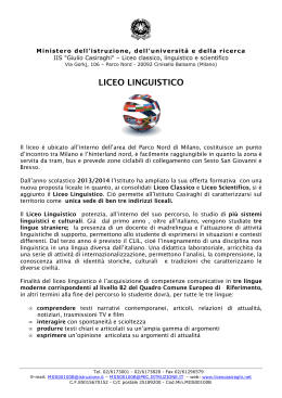 LICEO LINGUISTICO - Liceo Giulio Casiraghi