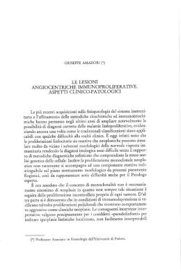 Le lesioni angiocentriche immunoproliferative. Aspetti clinico