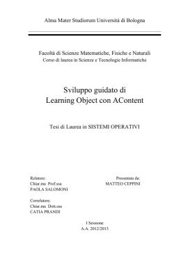 Sviluppo guidato di Learning Object con AContent