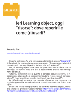 Ieri Learning object, oggi “risorse”: dove reperirli e come (ri