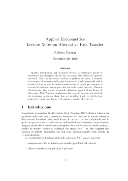 Applied Econometrics Lecture Notes on Alternative Risk Transfer
