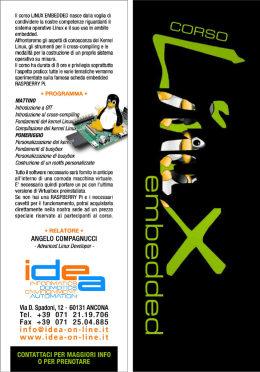 Il corso LINUX EMBEDDED nasce dalla voglia di