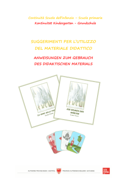 Suggerimenti per l`utilizzo del materiale didattico
