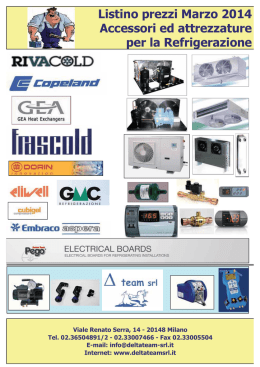 Listino prezzi Marzo 2014 Accessori ed attrezzature