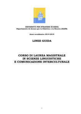 Linee Guida Scienze Linguistiche aa 2014-2015
