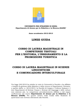 Linee Guida magistrali a.a 2012-2013