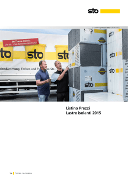Listino Prezzi Lastre isolanti 2015