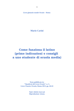 Mario Carini, Come funziona il latino (testo per Grammateion)