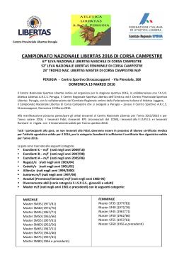 CAMPIONATO NAZIONALE LIBERTAS 2016 DI CORSA CAMPESTRE