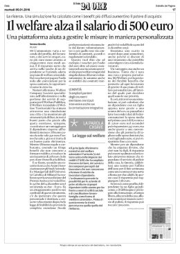 Il welfare alza il salario di 500 euro