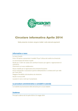 CIRCOLARE APRILE 2014 - Confesercenti Pistoia