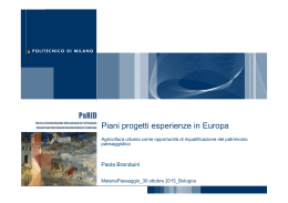 Progetti, piani ed esperienze dall`Europa