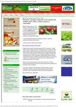 Liste Varietali dei fruttiferi 2015: Pesco, cultivar precoci e