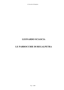LEONARDO SCIASCIA LE PARROCCHIE DI REGALPETRA