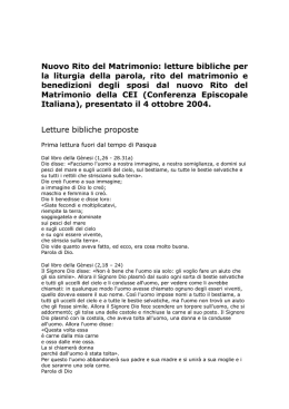Nuovo Rito del Matrimonio: letture bibliche per la liturgia della