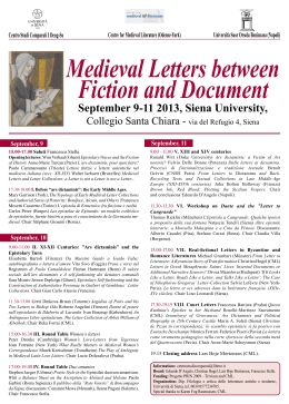 September 9-11 2013, Siena University,