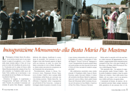 Inaugurazione Monumento alla Beata Maria Pia Mastena