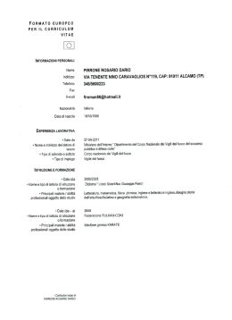curriculum - Comune di Alcamo