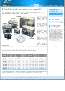 Lavo srl - Piccole lavatrici a ultrasuoni (serie economica)