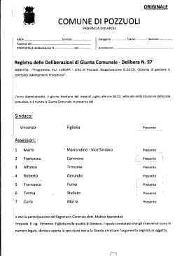 Delibera di Giunta N. 97 del 31/07/2013
