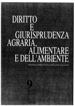 Page 1 Page 2 DIRITTO E GIURISPRUDENZA AGRARIA
