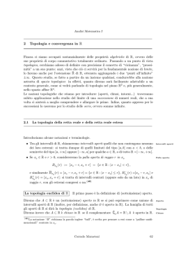 Topologia della retta reale, successioni (NOTE)