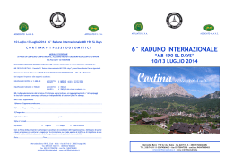 6° raduno internazionale “mb 190 sl days” 10/13 luglio 2014
