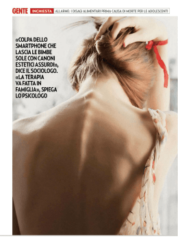 [Link] Il mal del cibo inizia a 8 anni