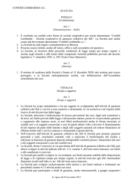 Statuto CONFIDI LOMBARDIA