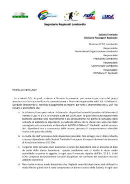 Segreterie Regionali Lombardia Società Trenitalia