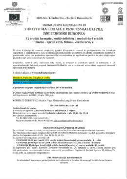 &laquo;i " SliOlI-=Sez. Lombardia - Societ&agrave; Umanitaria
