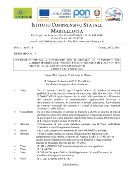 Determina n. 16-trasporto Lizzano - Istituto Comprensivo Martellotta