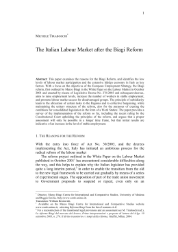 The Italian Labour Market after the Biagi Reform