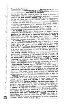 Scarica Statuto e Atto Costitutivo - Fondazione Avis Molise Service