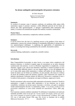 Su alcune ambiguit&agrave; epistemologiche del pensiero sistemico