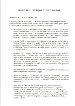 curriculum formativo e professionale