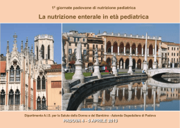 la nutrizione enterale in et&agrave; pediatrica