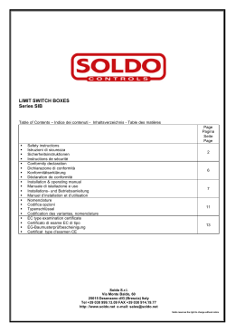 LIMIT SWITCH BOXES Series SIB
