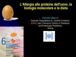 L`Allergia alle proteine dell`uovo, la biologia molecolare