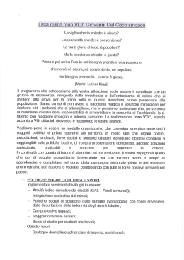 Lista civica &ldquo;con VOI&rdquo; Giovanni Del Ceco sindaco