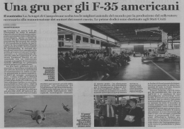Una gru per gli F-35 americani (fonte Latina Editoriale Oggi)