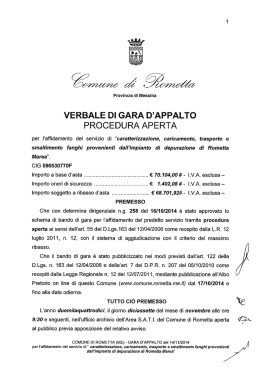 VERBALE DI GARA D`APPALTO