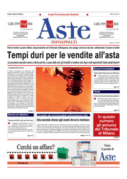 Tempi duri per le vendite all`asta - AsteInfoAppalti