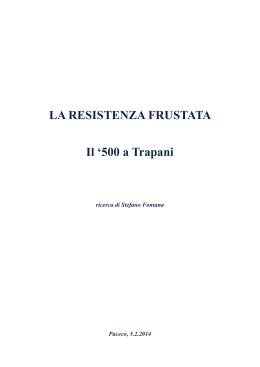 LA RESISTENZA FRUSTATA Il `500 a Trapani